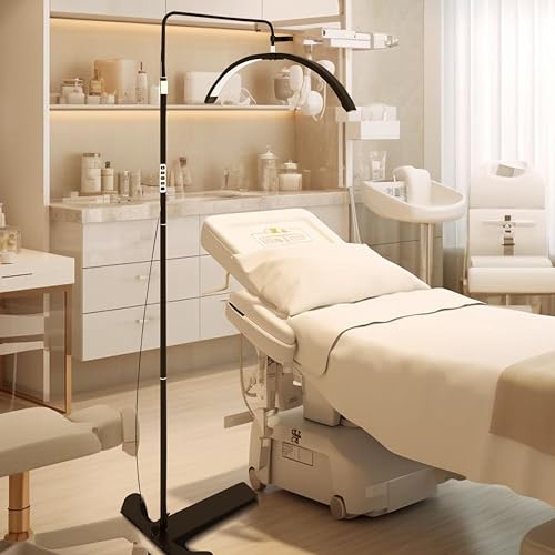 Hi_friend Eyelash LED Floor Light, Half Moon Lamp for Lash Extension, Lighting for Beauty, Skincare, Lashes, Eyebrows, Filming Content Creation (Black)