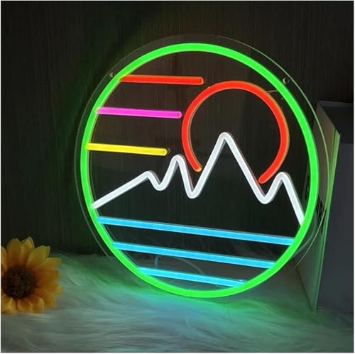 Néon lever et coucher de soleil pour illuminer votre balcon ou chambre 30x30cm