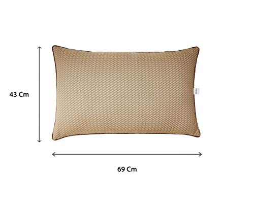 Image of Amazon Brand - Solimo Microfibre Reversible Comforter, Sky Blue & Taupe Grey, 200 GSM & 2-Piece Premium Bed Pillow Set, Microfibre, Brown, 43 x 69 x 17 cm