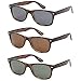 Gamma Ray Polarized UV400 Classic Style Sunglasses with Mirror Lens, 3 PACK - Tortoise