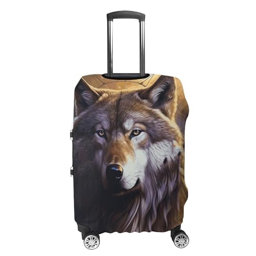 Wolves And Dream Catchers Printed Luggage Cover Protector, Fits 18-32 Inch Luggage4