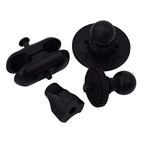 iSaddle CH01C 1/4" Thread Camera Mount Holder Mini Adhesive 16mm Base - Dash Cam Permanent Tripod Windshield/Dashboard Mount Holder Fit Sony/Ricoh/HP/GoPro/Oculus(M4 M6 Screw Join Ball Included)