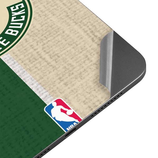 Skinit Decal Tablet Skin Compatible with iPad Mini 7 (2025) - Officially Licensed NBA Milwaukee Bucks Split Canvas Design
