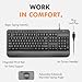 X9 Wired Keyboard - Comfortable Typing - Ergonomic Full Size USB Keyboard with Wrist Rest, Number Pad, Multimedia and 114 Keys - External Computer Keyboard for Laptop, Desktop and Office PC