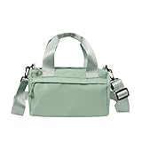 Mini bolsa de ginástica mensageiro de nylon multiuso fitness ombro elegante viagem com alça ajustável, Verde, Medium, Verde