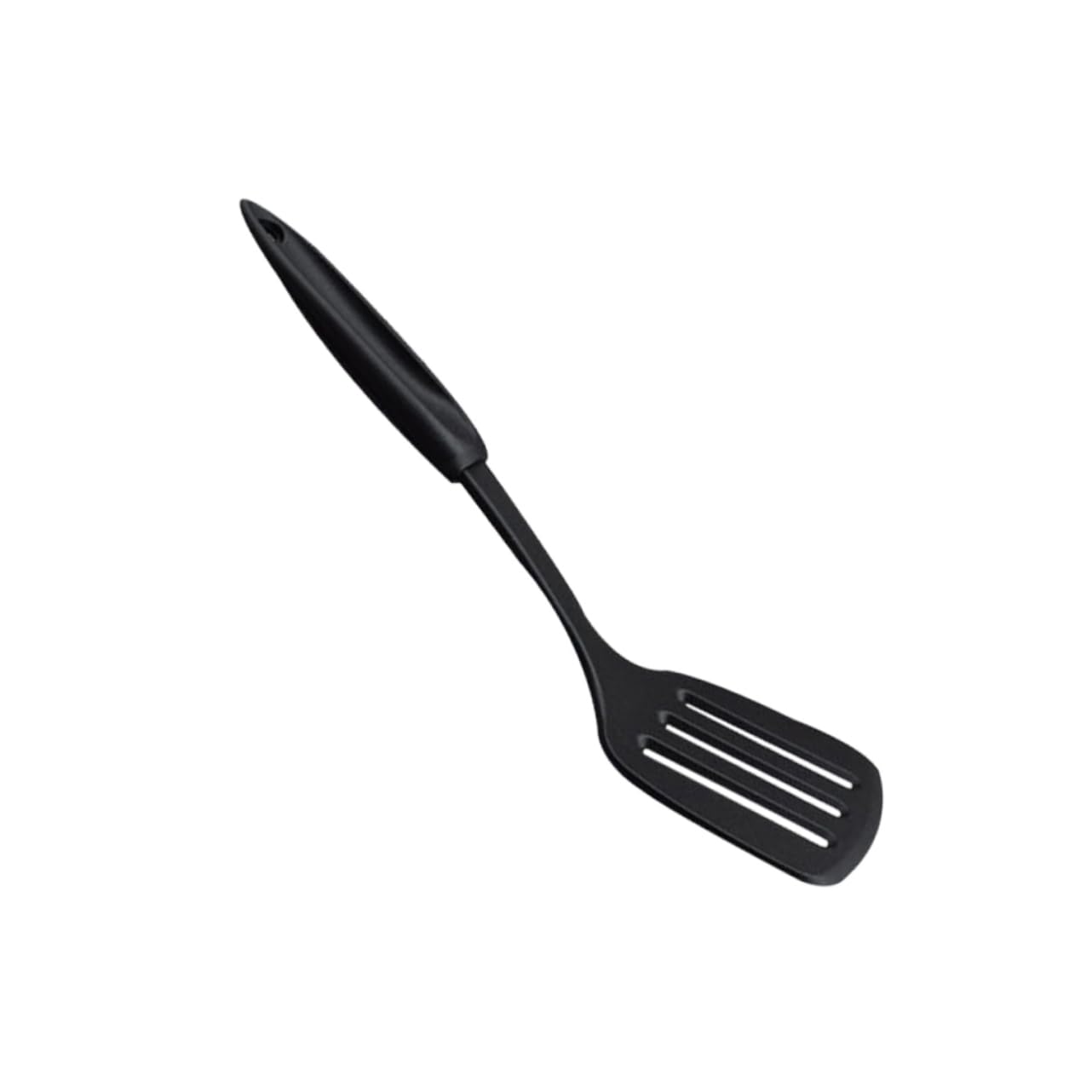 CONGARTENO Non Stick Plastic Slotted Turner with Ergonomic Handle Heat Resistant Kitchen Utensil for Cooking for Home and Restaurant Use Black