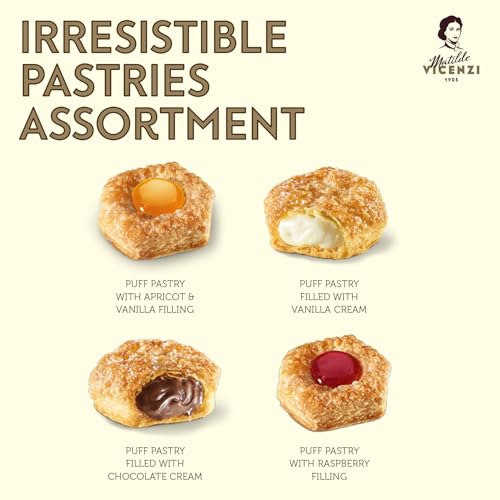 Matilde Vicenzi Millefoglie D'Italia Cookie Tin - Imported Assortment of Italian Butter Cookies & Crispy Tea/Coffee Pastries, Kosher Dairy, Gift Box for Every Special Occasion - 13.76oz