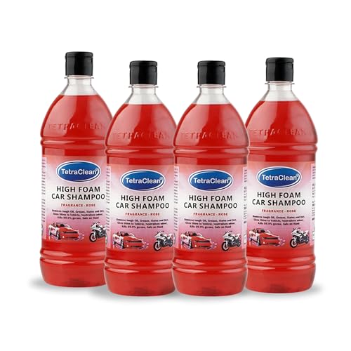 Image of Tetraclean High Foam Car Shampoo Car Washing Liquid- Rose Scented | For Home & Commercial Use, (4 L)