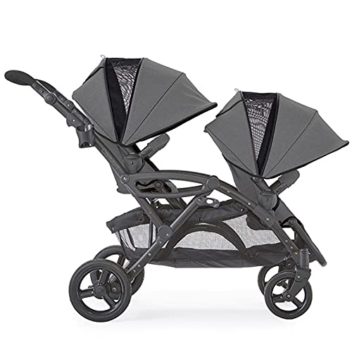 Contours Options Elite V2 Convertible Lightweight Tandem Double Baby Stroller And Toddler Stroller, Spacious Reversible Easy-Lift Seats, Height Adjustable Handle, Easy Standing Fold - Charcoal Grey #TOP1