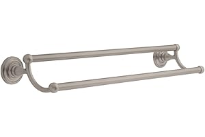 DELTA FAUCET Greenwich Wall Mounted 24 in. Double Towel Bar in SpotShield Brushed Nickel