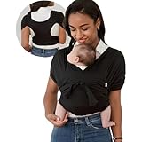 XPEX 1 Pièce Style de Câlin avant Echarpe de Portage Bebe,Kangourou Porte Bebe, Attache Facile, Sling Polyvalente Pour Nouveau-NéS Et Nourrissons (Noire)