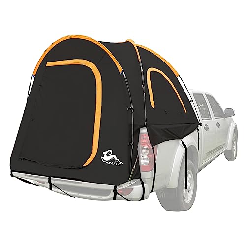 HREFEU Pickup Truck Blackout Tent for for 5.5 FT Bed, 2 Person, NO Rainfly, Waterproof PU2000mm, Camping, Hiking, Fishing, Foldable, Easy Setup, Black