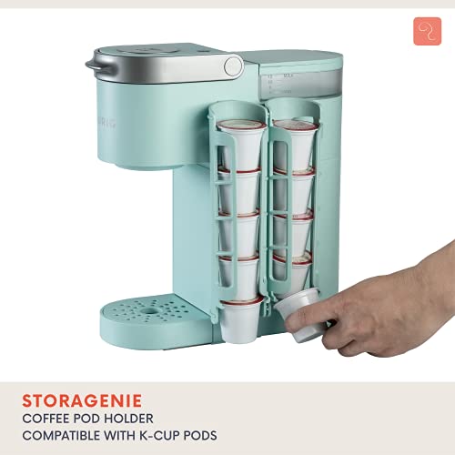 Storagenie K Cup Holder For Keurig K-Cup,Coffee Pod Storage, Side Mount | Wall Mount, Perfect For Small Counters (2 Rows/For 10 K Cups, Oasis Blue) #TOP2