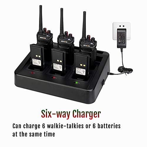 Retevis RT648 Waterproof Walkie Talkie IP67, Long Range Walkie Talkies Professional with 6 Way Charger, PMR446, VOX, Rugged 2 Way Radio for Construction Site, Flood Emergency(6Pcs, Black) - Image 3