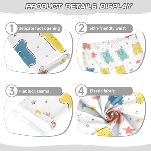 Gummy Bear and Stars Girls Casual Leggings for Kids Printed Long Pant Bottoms Stretch and Soft3