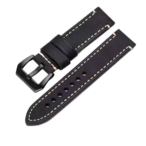 Cinturón elegante resistente al agua en cuero retro de 22mm compatible con Panerai