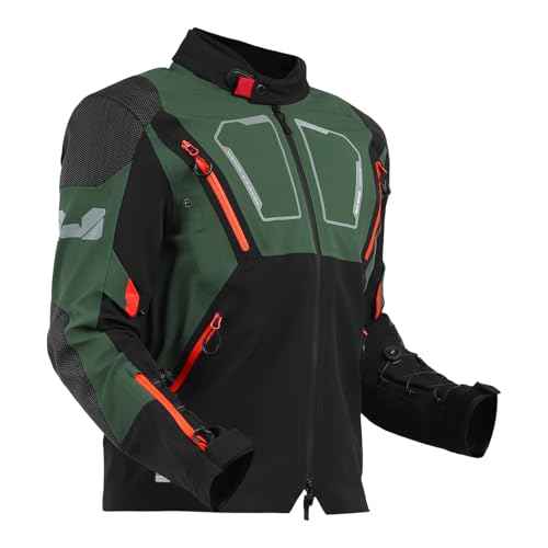 Image of ROYAL ENFIELD ADVENTURER XT RIDING JACKET | Superfabric: High abrasion resistance | Waterproof & Detachable Winter /Thermal liner | Level 2 Protectors: Shoulder & Elbow | Ventilation all over|OLIVE S