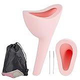 Female Urination Device - Medical Grade Silicone Funnel: Safe & Handy | Easy to Use & Clean Portable Urinal for Women- Outdoor Gear: Travel, Camping, Festival w/ Discreet Pouch, Cleaning Cloth & Brush