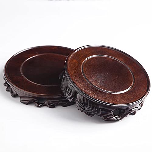 Goldy&Wendy ROUND-3 Chinese Wooden Solid Wood Base Rosewood Carved Craft Stand Vase Buddha Statue Plant Stone Pedestal thumb #4