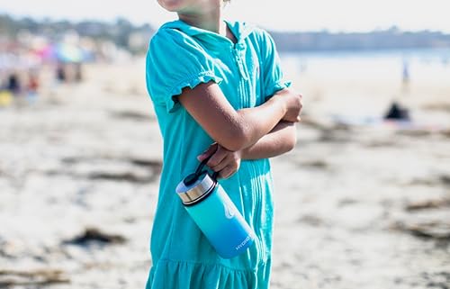 Image of HYDRO CELL Stainless Steel Insulated Water Bottle with Straw - For Cold & Hot Drinks - Metal Vacuum Flask with Screw Cap and Modern Leakproof Sport Thermos for Adults (Teal /Blue 14oz)