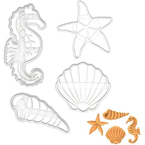 BAKERLOGY Set of 4 Shells Cookie Cutters Cover
