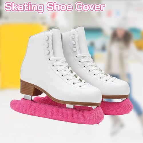Sorcristy Ice Skate Blade Covers, Protective Skate Guards for Hockey, Figure, and Ice Skates, Winter Skate Guards Accessories for Kids, Youth, Adults (Pink)