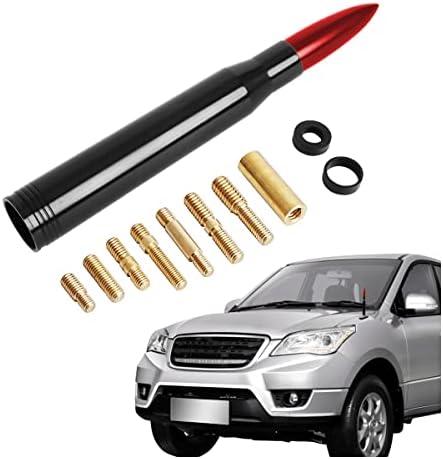 Bullet Antenna White Silver BULLET ANTENNA 50 CAL For CHEVROLET SILVERADO 1500/2500/3500/GMC... Antenna Bullet For Truck - Foto 11