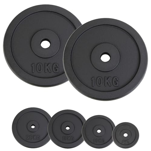 ALPIDEX Hantelscheiben Set Gewichte Gusseisen 5 kg | 10 kg | 15 kg | 20 kg...