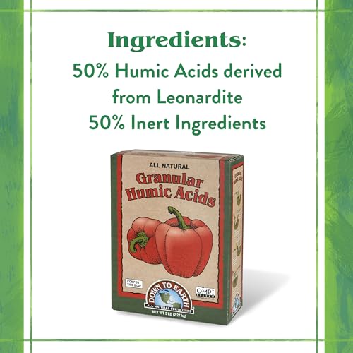 Down To Earth All Natural Fertilizers Organic Granular Humic Acids - Soil Amendment Adds Carbon, Increases Nutrient Uptake, 5 lb