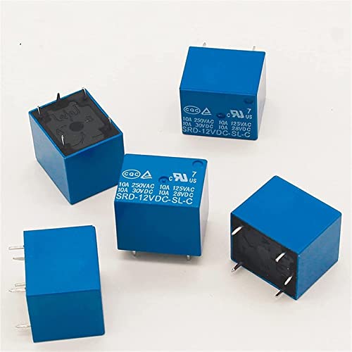 WKqifeil Relay 5pcs/lot SRD-12VDC-SL-C T73-12V 5 pin PCB Type 12VDC Power Relay