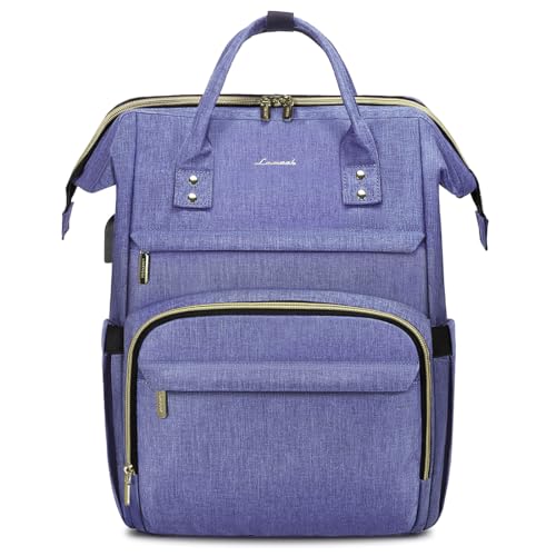 Image of LOVEVOOK Women's 15.6 Inch Professional Travel Backpack, Waterproof College Work Bag with USB Port, Blue-Violet