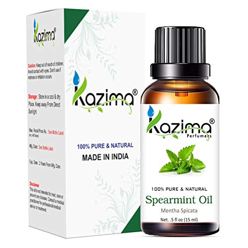 KAZIMA Spearmint Essential Oil - 100% Pure, Natural & Undiluted Oil for Skin Care & Hair Care