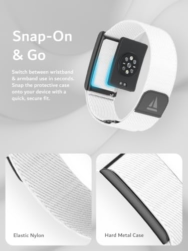 Image of TUDIA Stretchable Wrist & Armband Case for Amazfit Helio Strap [2-in-1 Strap] Bicep & WristBand for Helio Fitness Tracker (Case & Band Only)