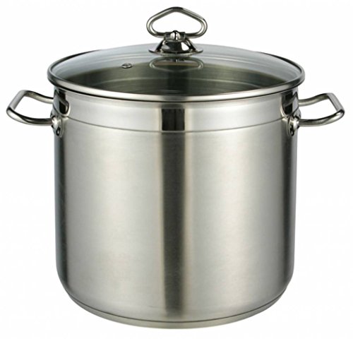 Stainless Steel 15 Litre Induction Pot with Glass Lid