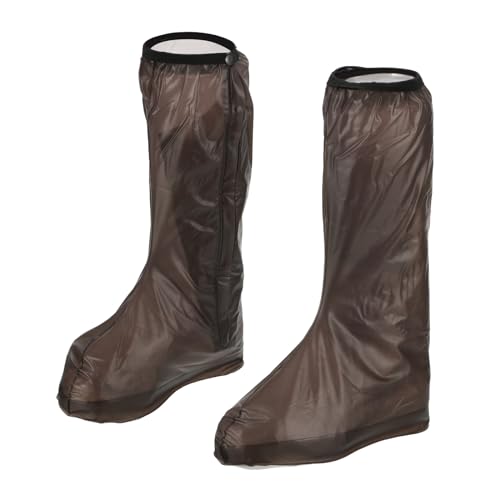 M METERXITY 1 Par de Cubiertas Impermeables para Zapatos - Reutilizables, Antideslizantes, Plegables, Protectores de Zapatos de PVC con Cremallera, para Deportes al Aire Libre (M, Café) miniatura 1