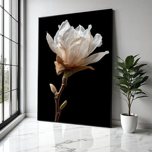 Toile magnolia blanc impression photographique nature 70x100cm