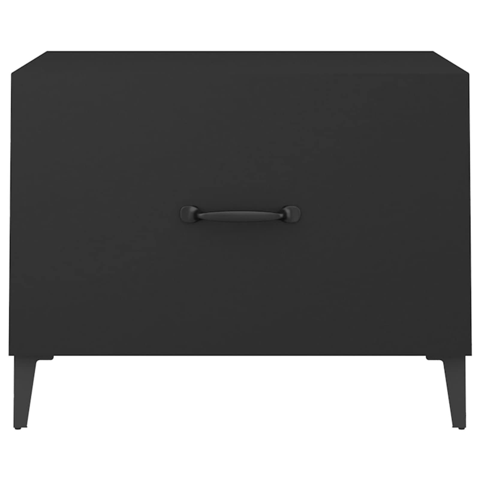 Homgoday Lot de 2 tables basses avec pieds en métal pour salon, salle de réception d'invités, chambre à coucher et mobilier de bureau Noir 50 x 50 x 40 cm
