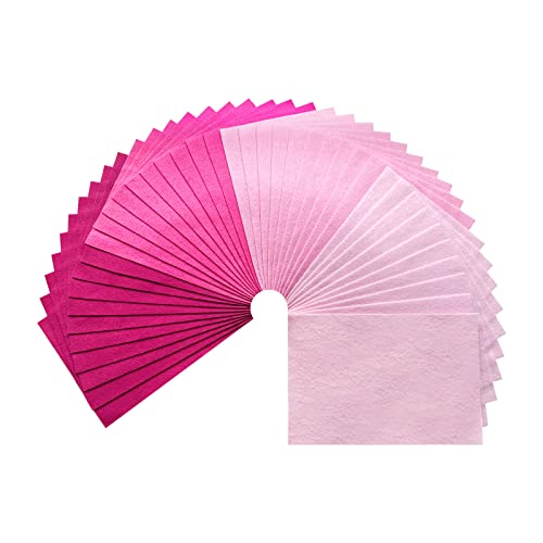 Jtnohx Farbige Filz, 1,4 mm Stark Filzstoff, 20 x 30 cm Weicher Bastelfilz zum Basteln, 40 Stück Filzblätter für Handarbeit DIY-Nähprojekte (rosa Serie)