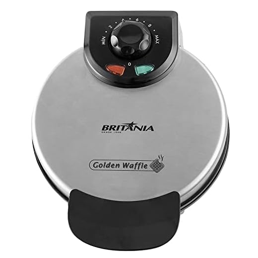 Britânia Golden Waffle Máquina 110V 850W, Prata/Preto