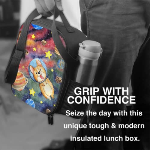 Harooni Corgi Lunch Bag For Boys Girls Space Planet Insulated Lunch Box For Kids Waterproof Reusable School Solar System Cooler Lunchbox With Side Pocket #TOP5