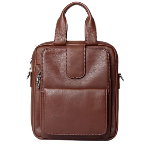 Leather Messenger Bag, Waterproof, Men Business Crossbody Shoulder Bag, Travel Work Purse, for Books, Umbrellas