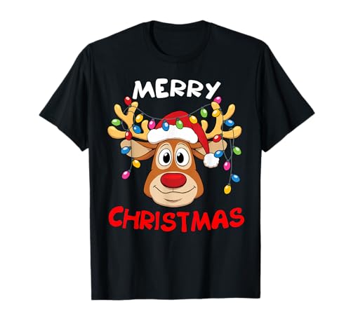 Funny Reindeer Xmas Family Merry Christmas Short Sleeve T-Shirt