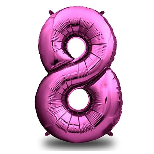 envami Globos de Cumpleãnos 8 Rosas - 101 CM Globo 8 Años - Globo Numero 8 - Decoracion 8 Cumpleaños Niñas - Globos Numeros Gigantes para Fiestas - Vuelan con Helio