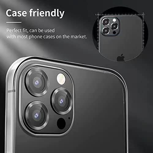 Ferilinso [3+3 Pack] For Iphone 14 Pro & Iphone 14 Pro Max Camera Lens Protector Accessories Camera Cover Titanium Alloy-Space Metal Protection Mounting Base Case Friendly (Graphite+Colorful) #TOP7