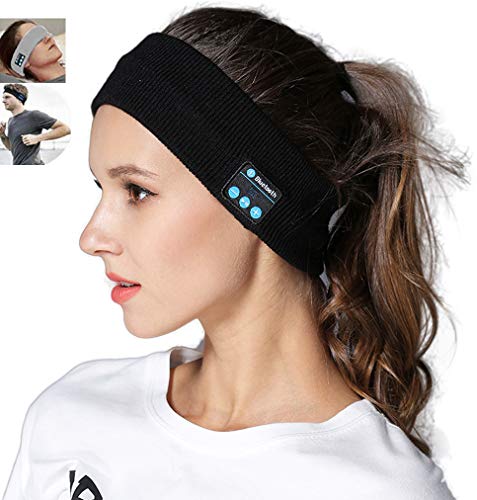 Andyshi Wireless Sports Headband Headphones,Sleep Bluetooth Over Ear Headphones Headband, Winter Headband Ear Warmer, Stereo Headset Music Sleeping Headband for Workout, Jogging, Yoga