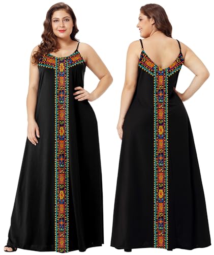 Image of Wolddress Womens Maxi Dress with Pockets 2026 Casual Strap Plus Size Loose Plain Long Office Summer Beach Travel Dresses S-5X