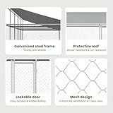 vidaXL Hundezwinger, Hundehütte mit Dach Türen, Hundekäfig mit Maschen-Design, Hundehaus Hühnerstall Drahtkäfig, Grau Verzinkter Stahl