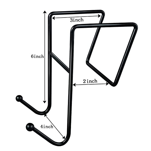 2 Pack Cubicle Wire Double Coat Hooks For 2 Inch Width Cubicle Panel Partition Wall, Office Hooks For Hanging Coats, Pictures, Purses, Bags, Umbrellas, File Pockets, Hats, And More ( Black) #TOP1