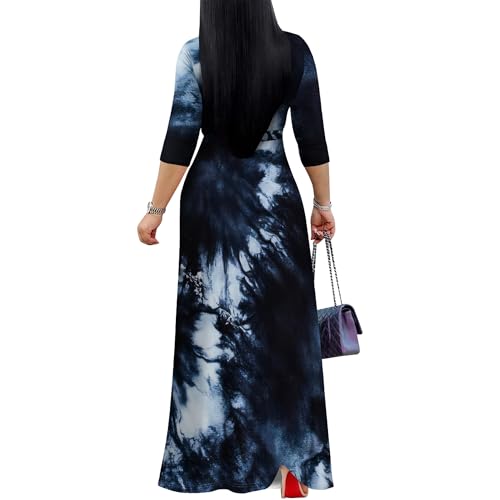 Image of PinkPatty Women's Plus Size Maxi Dress 3 /4 Sleeves Casual Flowy Long Dress for Vacation with Pockets