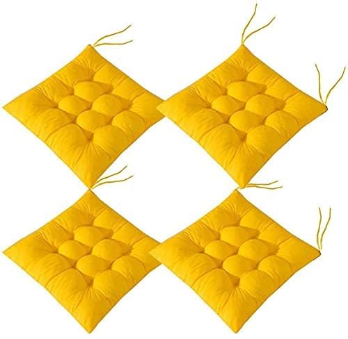 Chair Pads 4 PCS Soft Cushions with Ties for Dining Room, Garden, Patio, and Kitchen - Comfortable Seat Cushions